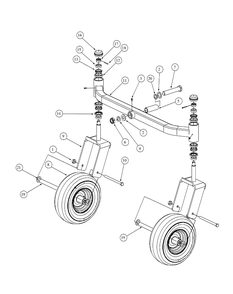Front Caster Assembly Diagram and Parts List for M60-KHEFI 53AB5HEX750-28-HP Cub Cadet Lawn Tractor
